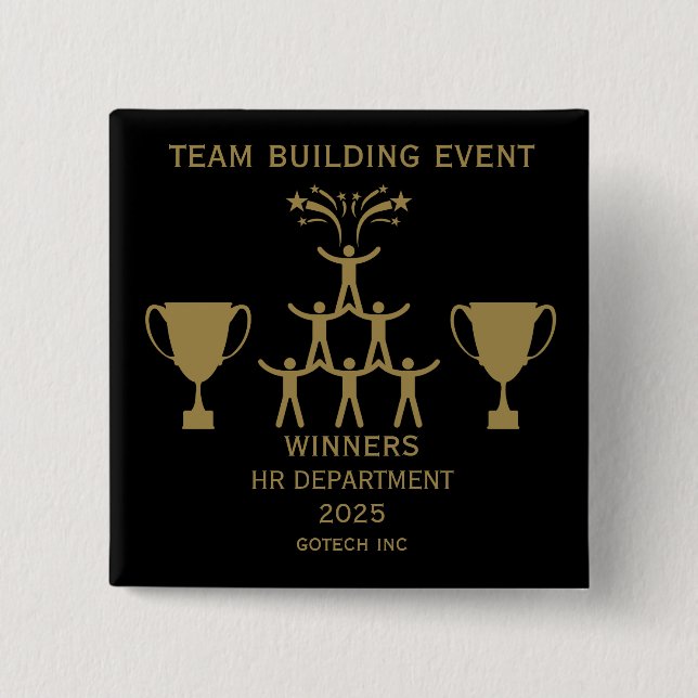 Corporate Staff Team Building Event 2 Inch Square Button (Front)