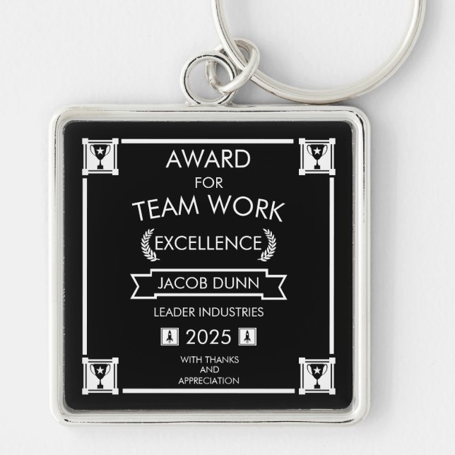 Corporate Staff Team Work Award Keychain (Front)