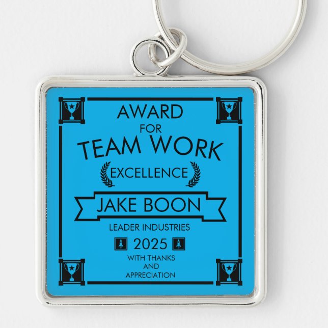 Corporate Staff Team Work Award Keychain (Front)