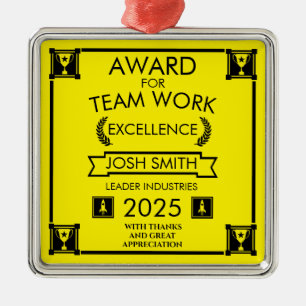 Corporate Staff Team Work Award Metal Ornament
