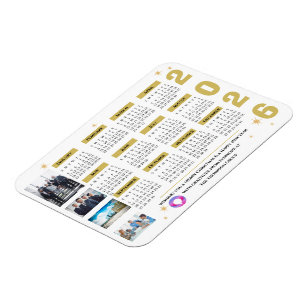 Corporate Stars Calendar Magnet with Company Logo