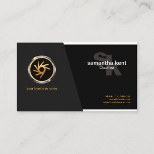 Corporate Stylish Tire Rim Logo Monogram Chauffeur Business Card