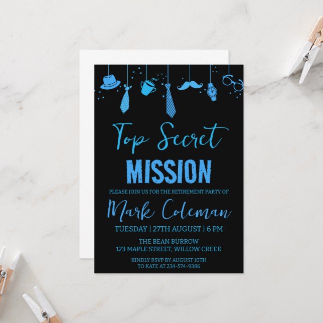 corporate surprise retirement party invitations (Front/Back In Situ)