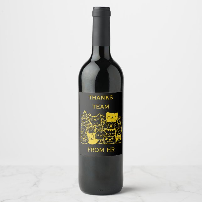 Corporate Team Thanks Wine Label (Front)