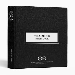 Corporate Training Manual Binder Black Leather