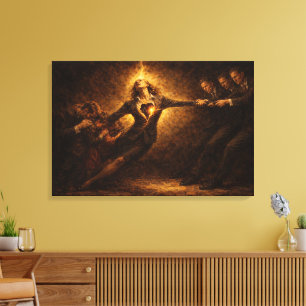 Corporate Tug: Impasto Style Canvas Print