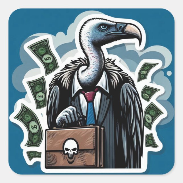 Corporate Vulture Square Sticker (Front)