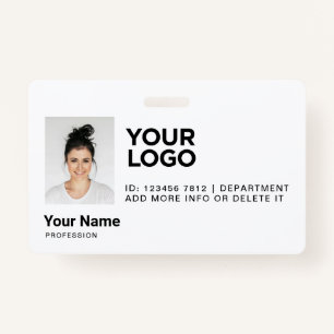 Corporate White Employee Modern Photo ID Security Badge