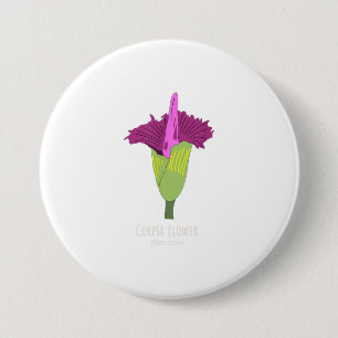 Corpse Flower Titan aurm gothic flower Shirt 3 Inch Round Button