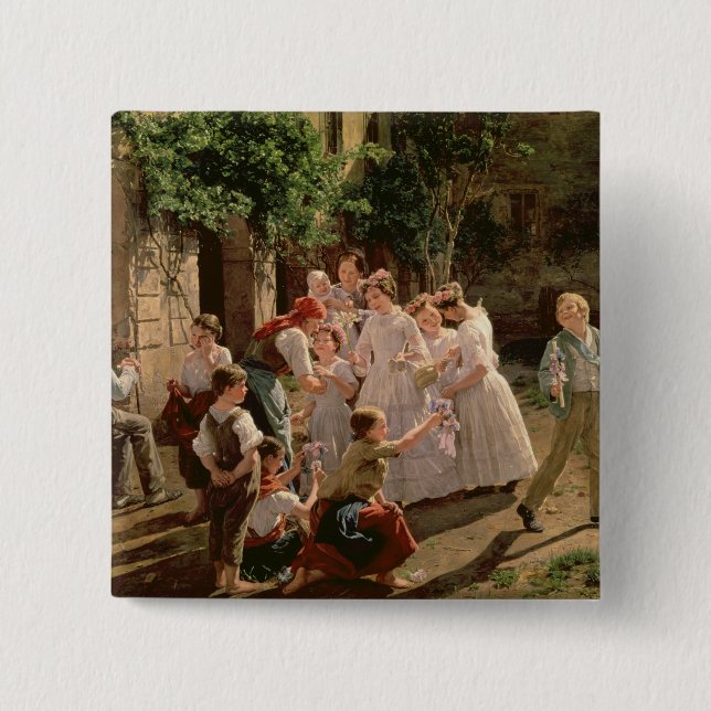 Corpus Christi 2 Inch Square Button (Front)