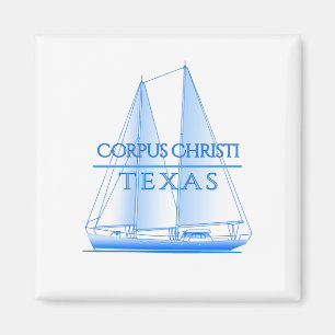 Corpus Christi Coastal Nautical Sailing Sailor Magnet