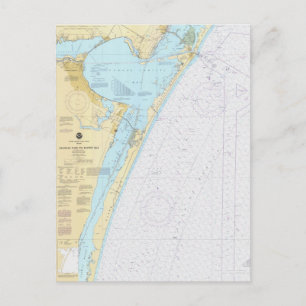 Corpus Christi Nautical Chart Postcard