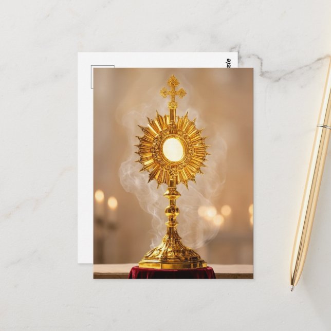 Corpus Christi Sunday Monstrance Eucharist  Postcard (Front/Back In Situ)
