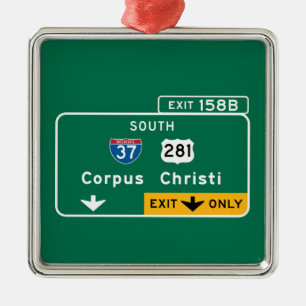 Corpus Christi, TX Metal Ornament