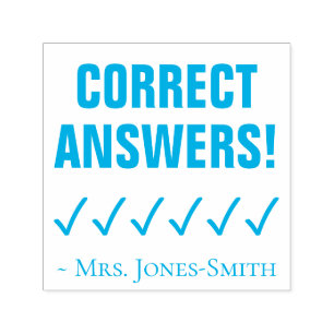 "CORRECT ANSWERS!" Marking Rubber Stamp