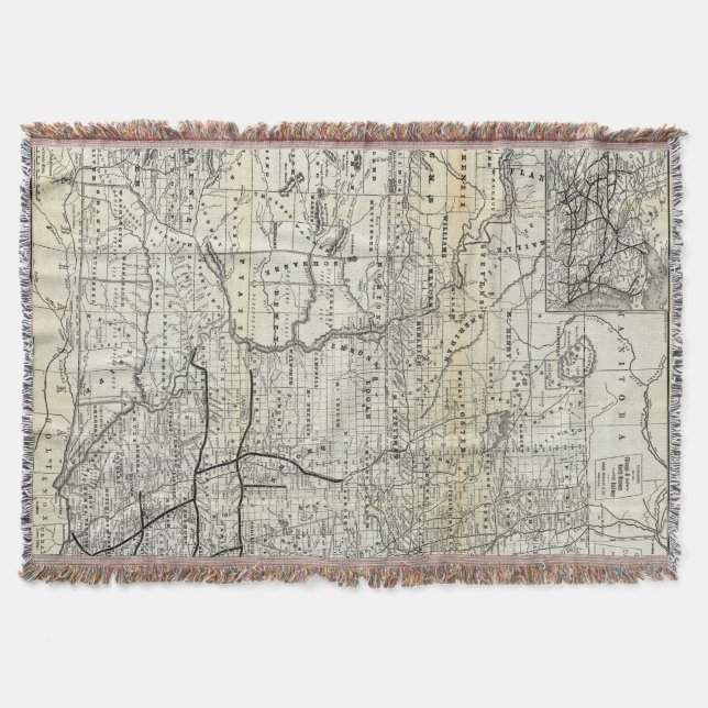 Correct map of Dakota Throw Blanket (Front)