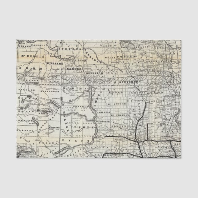 Correct map of Dakota Tissue Paper (Front)