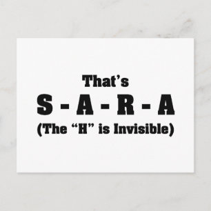 Correct Spelling of Sara Postcard
