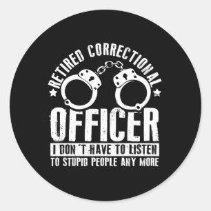 Correctional Gear Thin Silver Line Correction Offi Classic Round Sticker