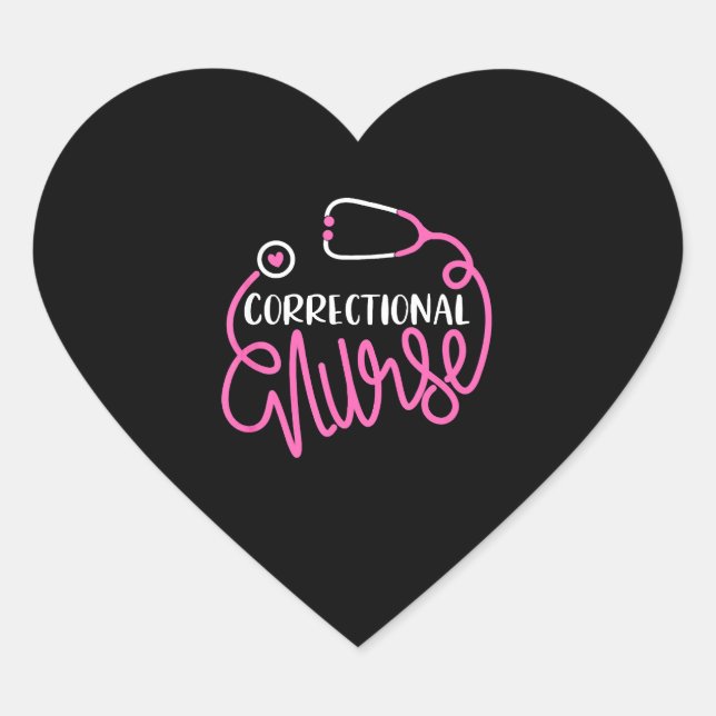Correctional Nurse Funny Forensic Nursing Heart Sticker (Front)