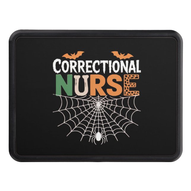 Correctional Nurse Halloween Pumpkin Classic T-Shi Trailer Hitch Cover (Front)
