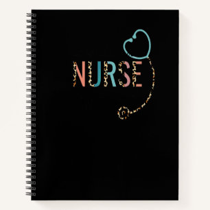Correctional Nurse Jail Squad Leopard Stethoscope Notebook