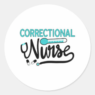 correctional nurse shirts classic round sticker