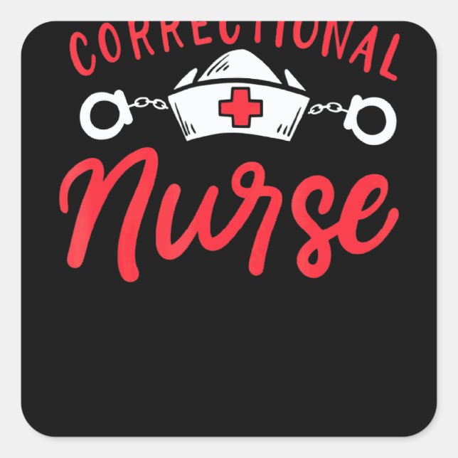 Correctional Nurse Square Sticker (Front)