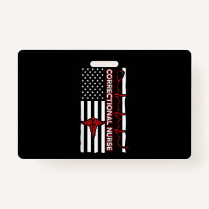 Correctional Nurse USA Flag Nursing RN Badge