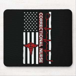 Correctional Nurse USA Flag Nursing RN Mouse Pad