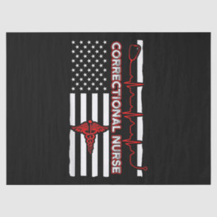 Correctional Nurse USA Flag Nursing RN Tissue Paper