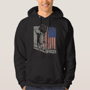 Correctional Officer American Flag Thin Silver Lin Hoodie