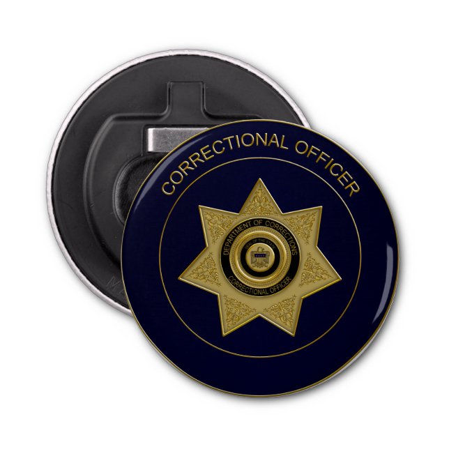 Correctional Officer Badge G01-Round Bottle Opener (Front)