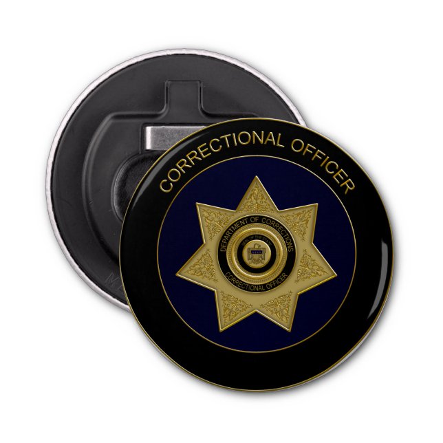 Correctional Officer Badge G02-Round Bottle Opener (Front)