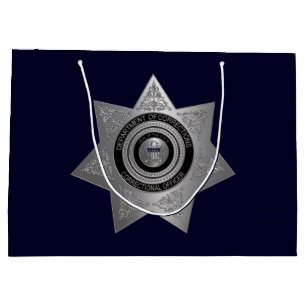 Correctional Officer Badge Silver-Blue-Lg Gift Bag