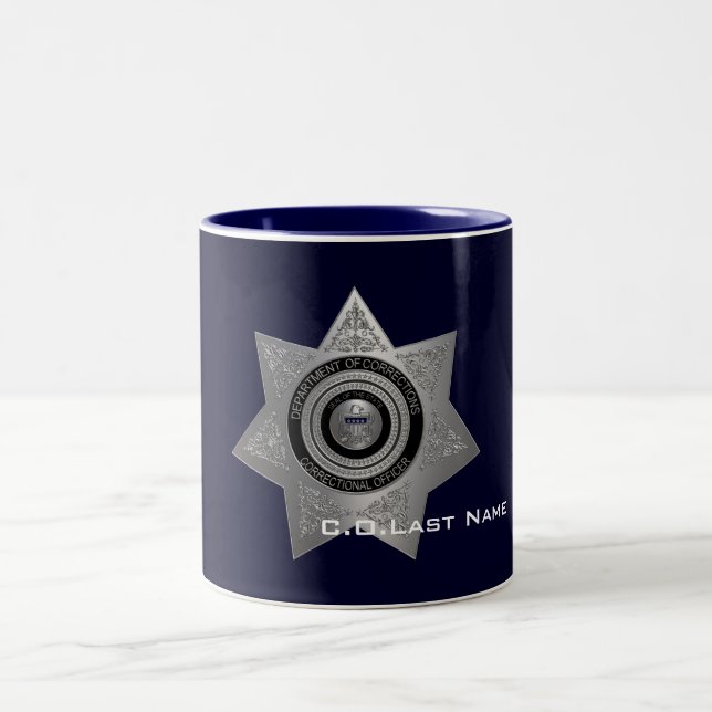 Correctional Officer Badge SILVER-Coffee Mug (Center)