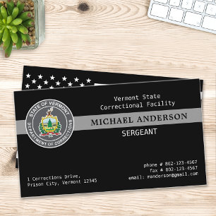 Correctional Officer Custom Logo Thin Grey Line Bu Business Card