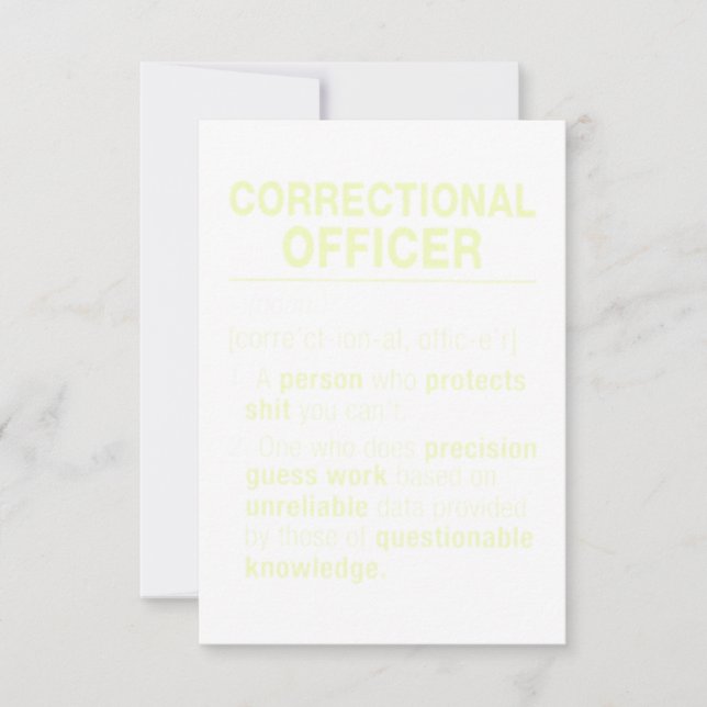 Correctional Officer Definition Card (Front)