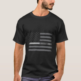 Correctional Officer Gift Thin Silver Line Flag Co T-Shirt