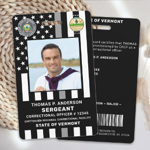 Correctional Officer Photo Logo Prison Jailor ID Badge