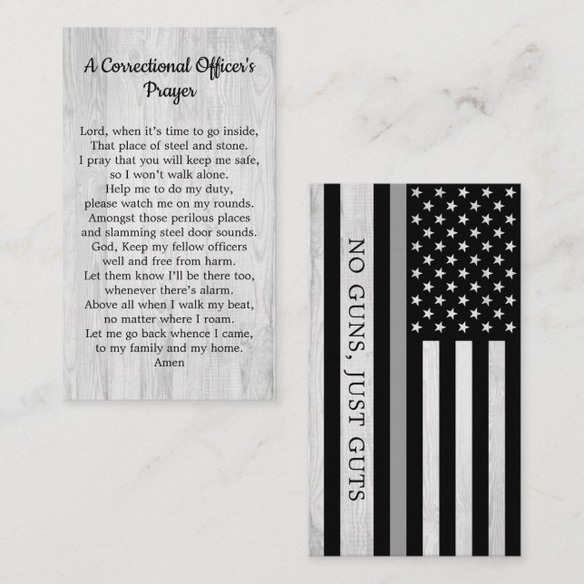 Correctional Officer Prayer Prison Guard Jailer Business Card (Front/Back)