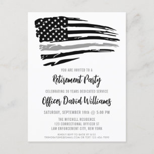 Correctional Officer Retirement Party Announcement Postcard
