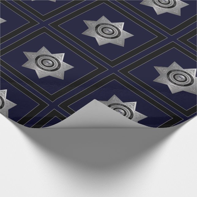 Correctional Officer Silver Badge Panel, Gift Wrap (Corner)