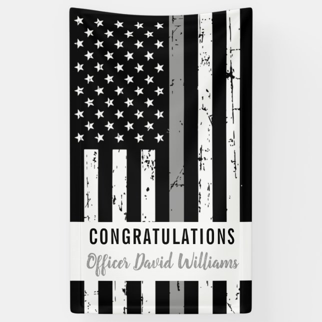 Correctional Officer Thin Grey Line Party Banner (Vertical)