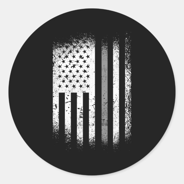 Correctional Officer Thin Silver Line Classic Round Sticker (Front)