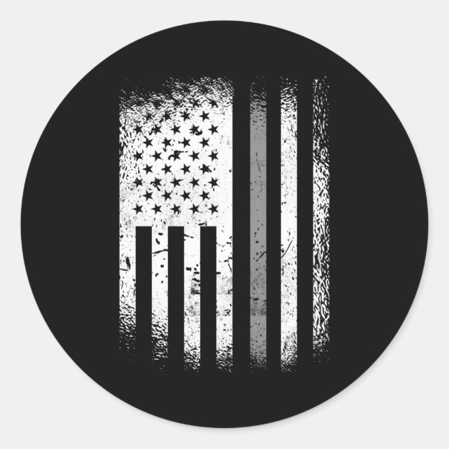 Correctional Officer Thin Silver Line Classic Round Sticker (Front)