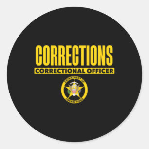Correctional Prison Officer Thin Grey Line Flag Classic Round Sticker