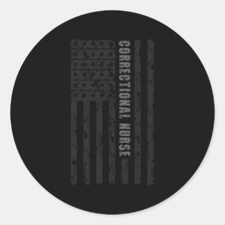 Corrections Nurse American Flag Correctional Nurse Classic Round Sticker
