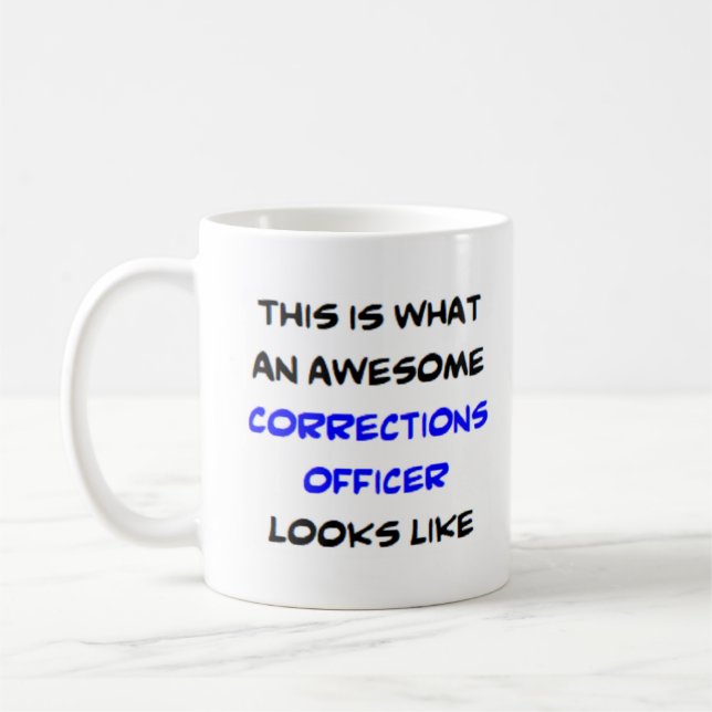 corrections officer, awesome coffee mug (Left)
