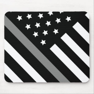 Corrections Officer Black Grey Flag Mouse Pad